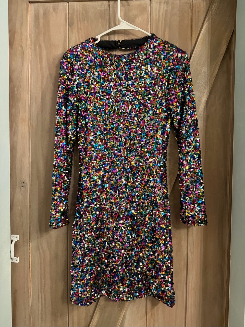Pink Lily Multicolor Sequin Long Sleeve Party Dress